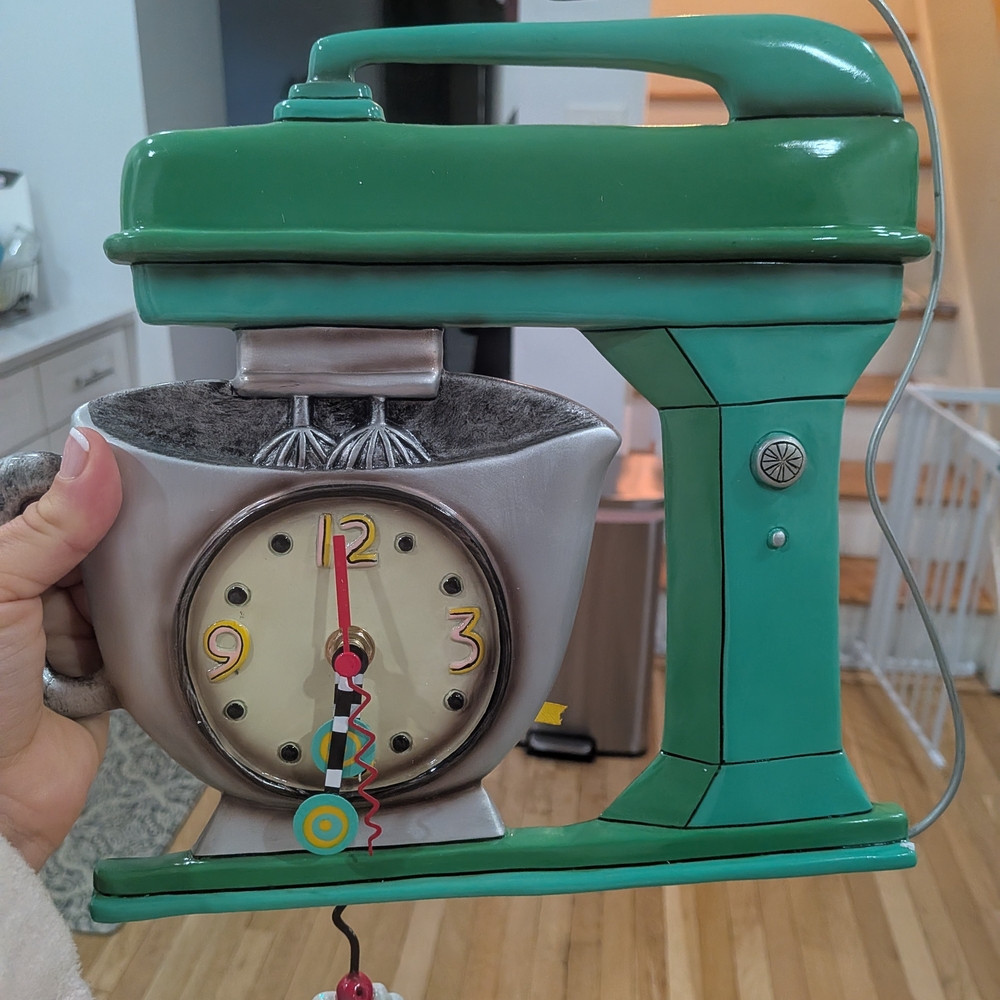 Retro Green Mixer Wall Clock